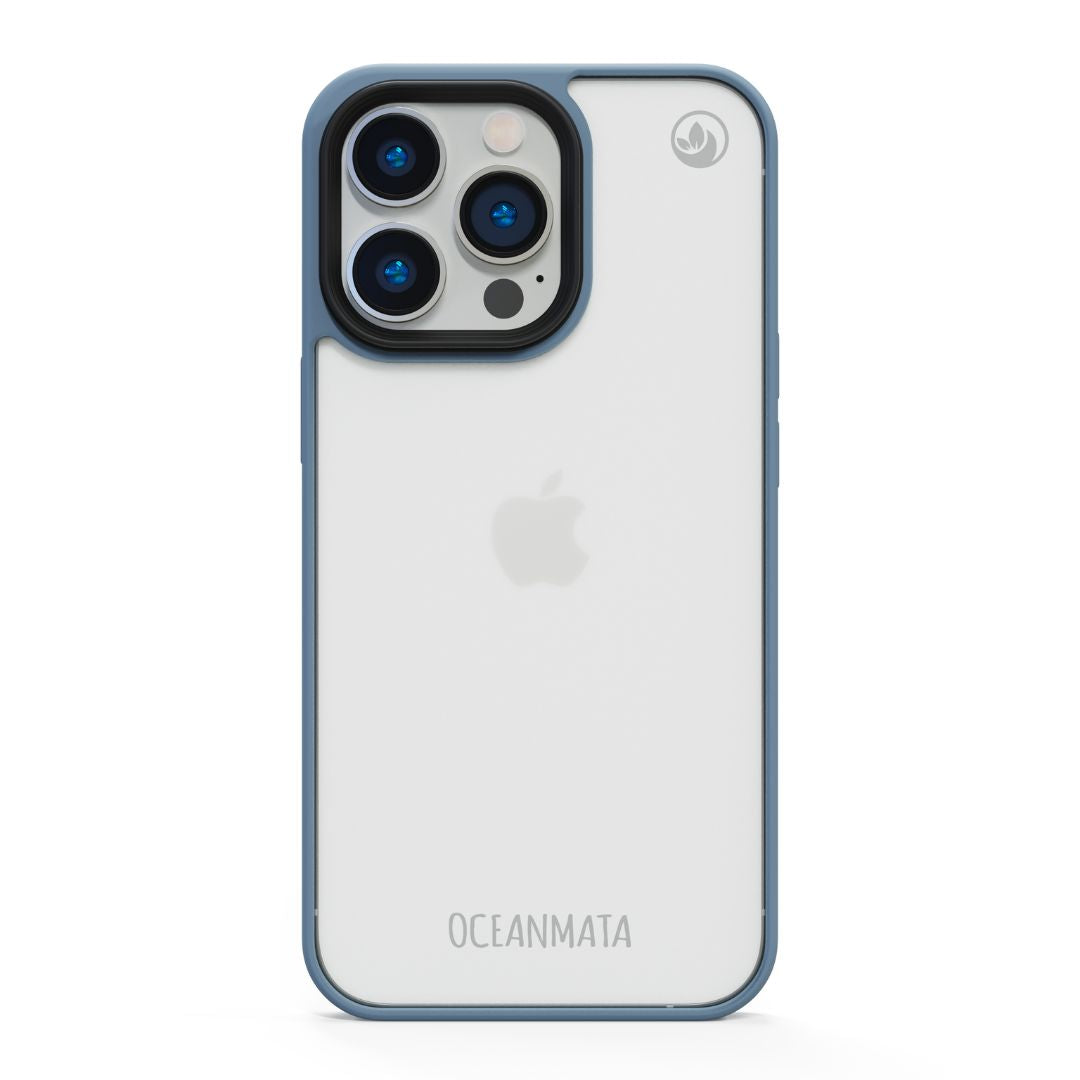 iPhone 14 pro hoesje - transparant oceaanblauw - duurzaam