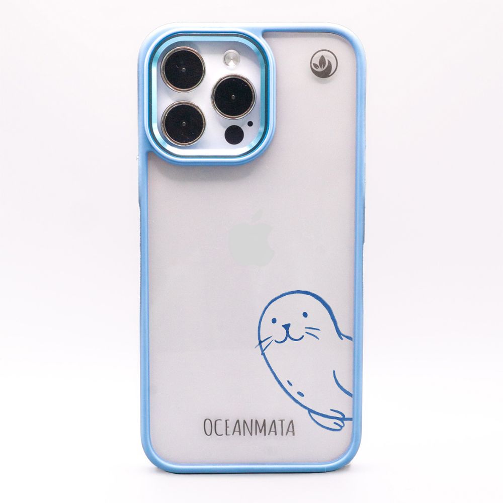 iPhone 12 pro / iPhone 12 Hülle - Robbe blau - "Robby" - nachhaltig