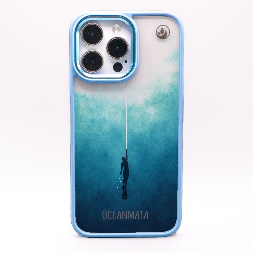 iPhone 15 pro max hoesje - Freedive blauw - "Freedive" - duurzaam