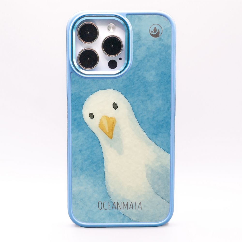 iPhone 15 pro max Hülle - Möwe blau - "Seagull" - nachhaltig