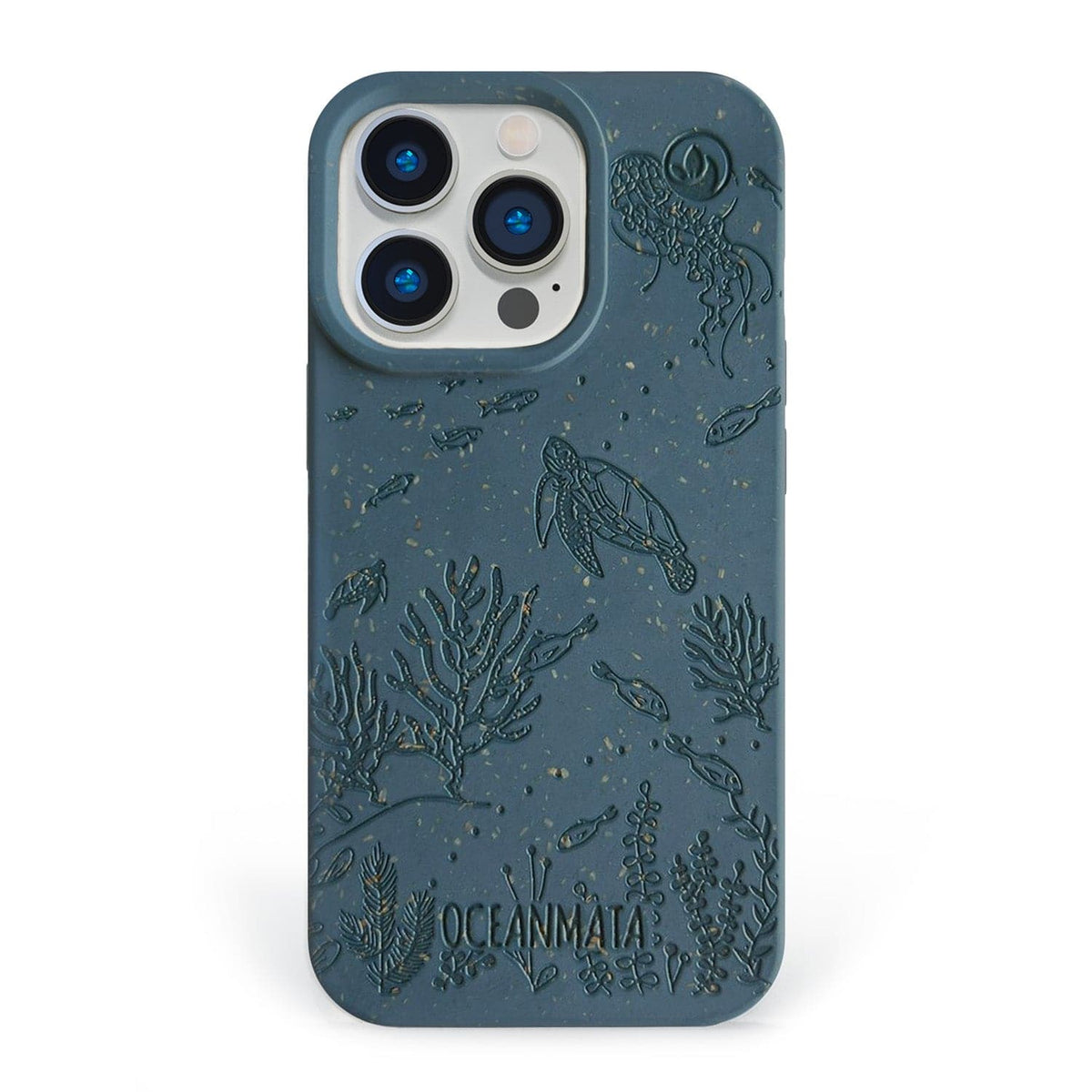 iPhone 16 pro max hoesje 'TURTLE Family' - blauw - duurzaam
