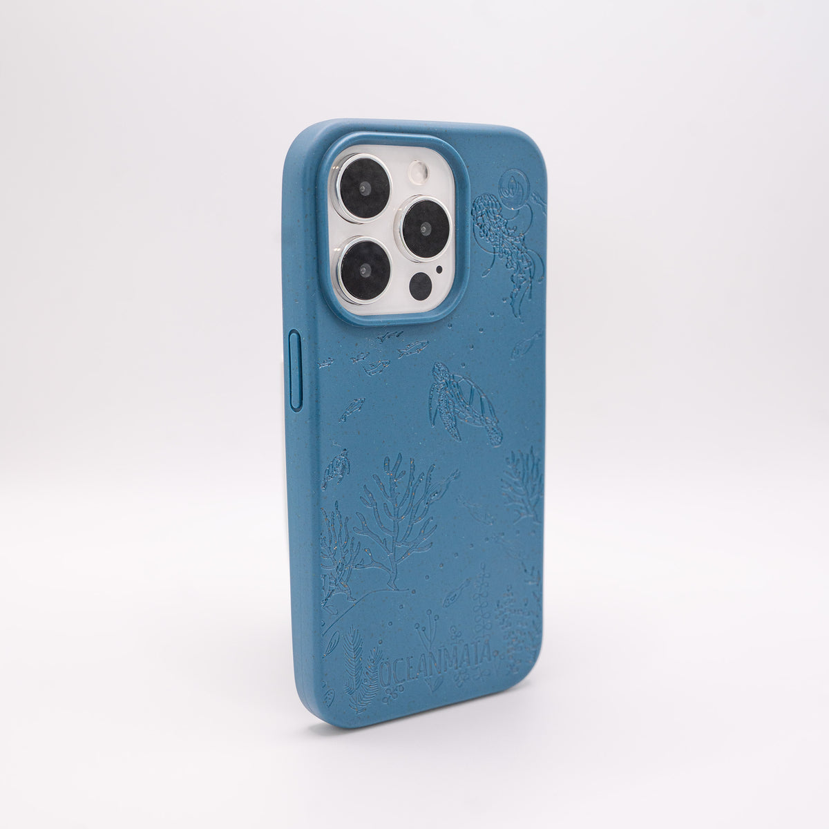 iPhone 15 pro max Hülle 'TURTLE Family' - blau - nachhaltig