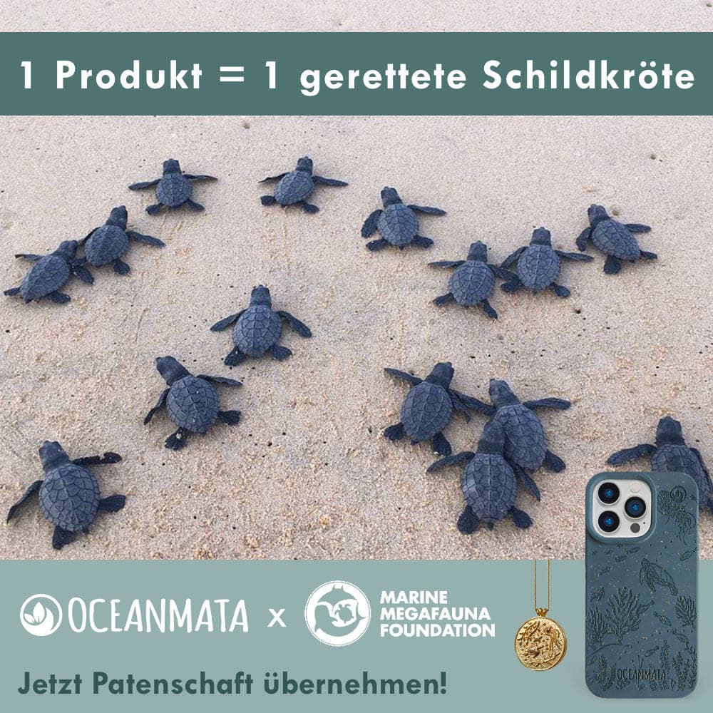 iPhone 15 Hülle 'TURTLE Family' - blau - nachhaltig – Ansicht 4