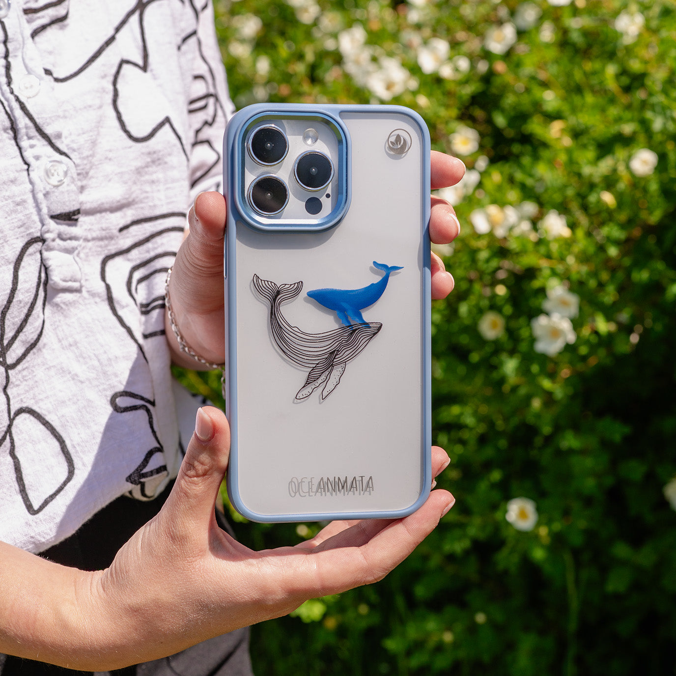 iPhone 15 Hülle - Wal blau - "BlueWhale" - nachhaltig