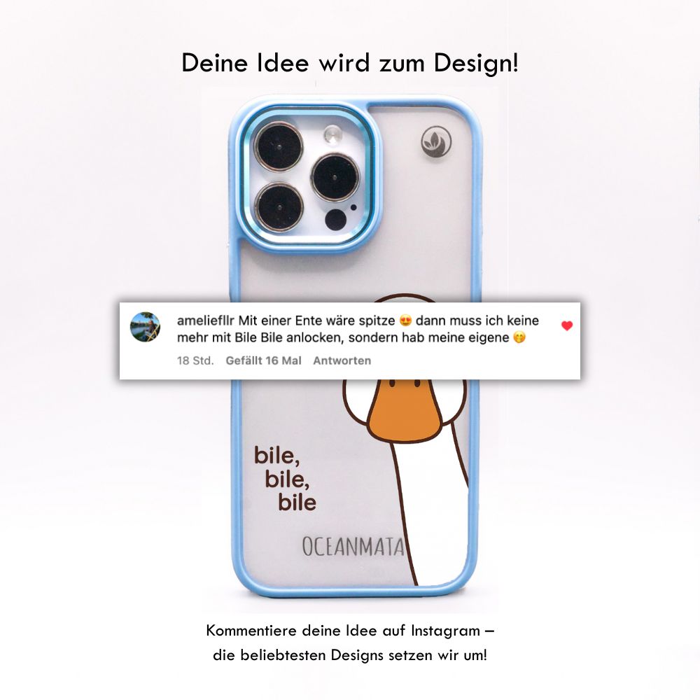 iPhone 14 pro case - Duck white - "Bile Bile Bile" - sustainable
