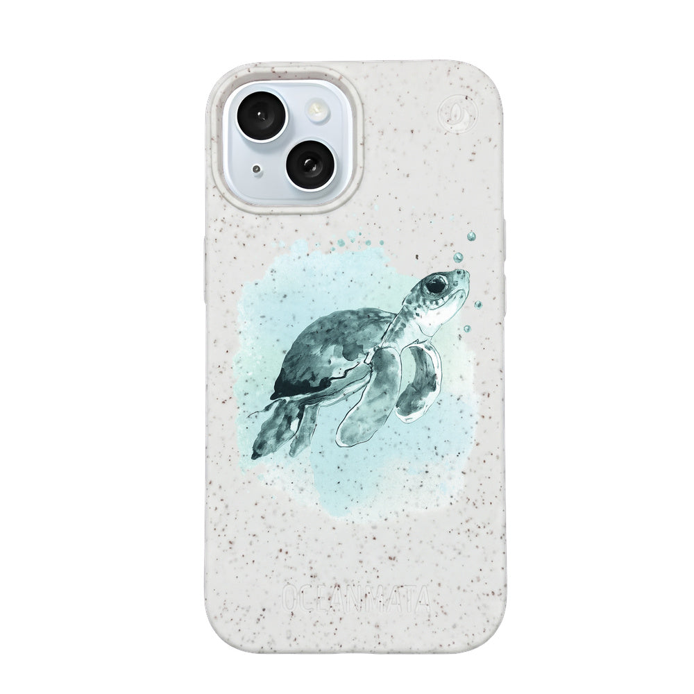 iPhone 15 Hülle - Schildkröte grün - "Baby Turtle" - nachhaltig