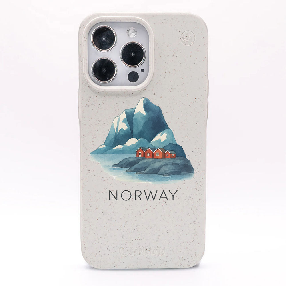 iPhone 12 pro / iPhone 12 Hülle - Norwegen weiß - "Norway" - nachhaltig