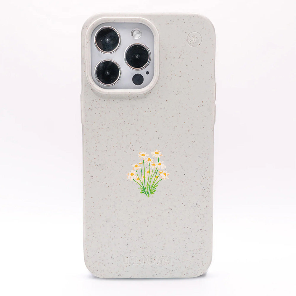 iPhone 16 pro Hülle - Blumen weiß - "Daisy" - nachhaltig