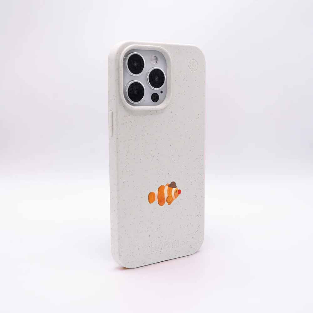 iPhone 15 pro max Hülle - Clownfisch weiß - "Mr.Clown-Fish" - nachhaltig