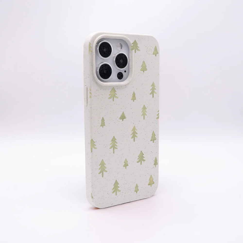 iPhone 15 pro max Hülle - Winter weiß - "Winterwald" - nachhaltig