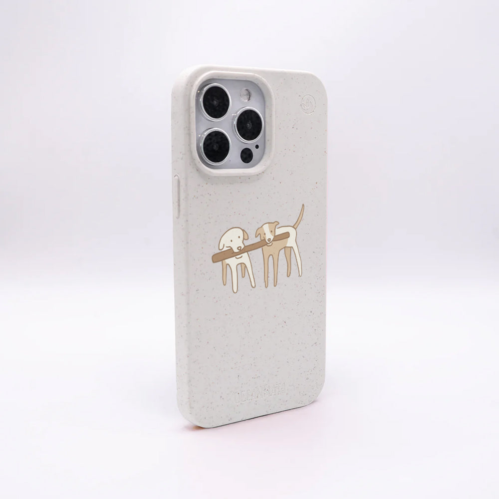 iPhone 14 pro max Hülle - Hunde weiß - "Wuff" - nachhaltig