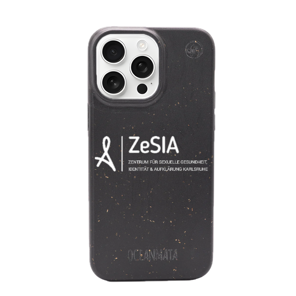 ZeSIA Karlsruhe × OceanMata Hülle Schwarz – iPhone 13 mini (Muster)