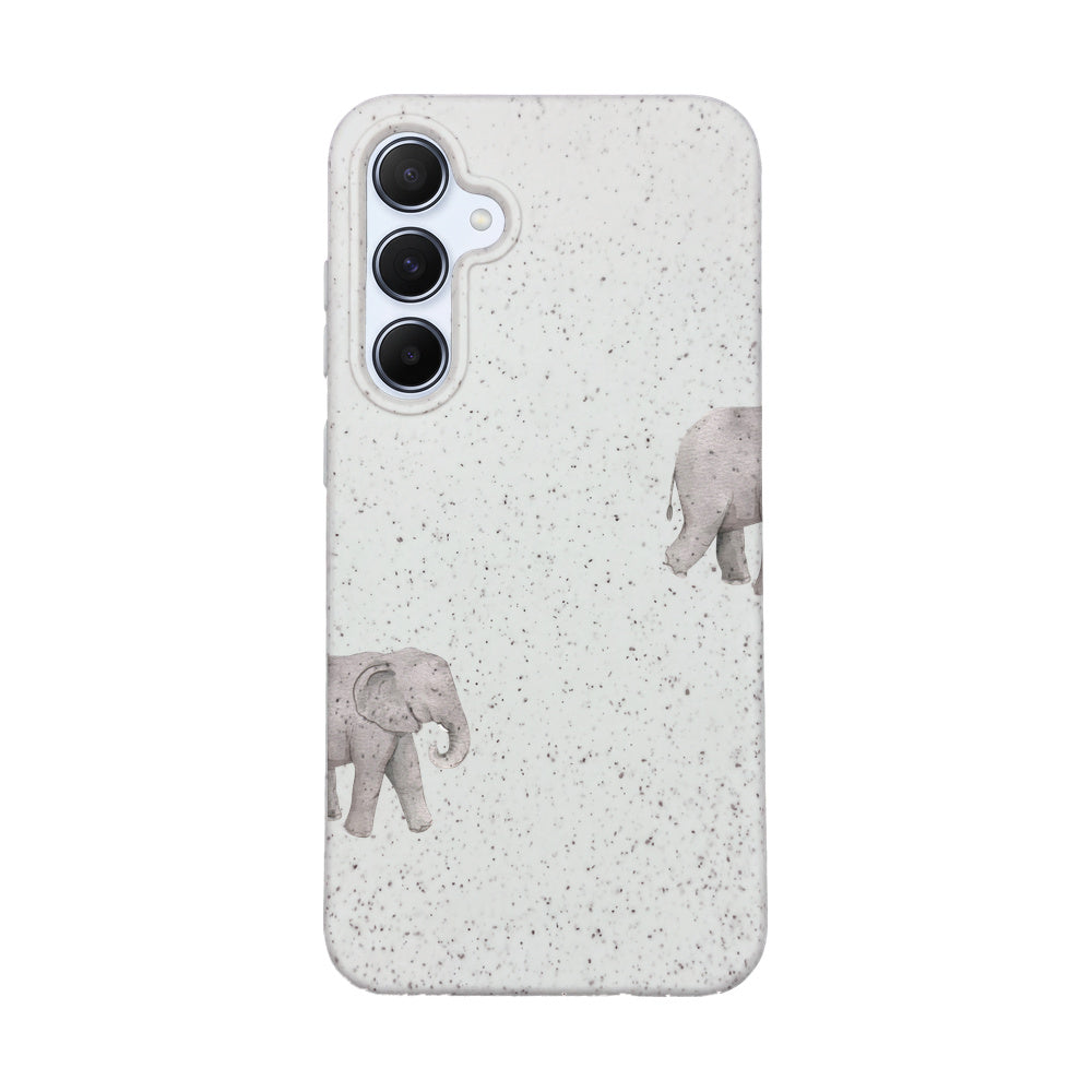 Samsung A55 Hülle - Elefant weiß - "Ele-Fant" - nachhaltig