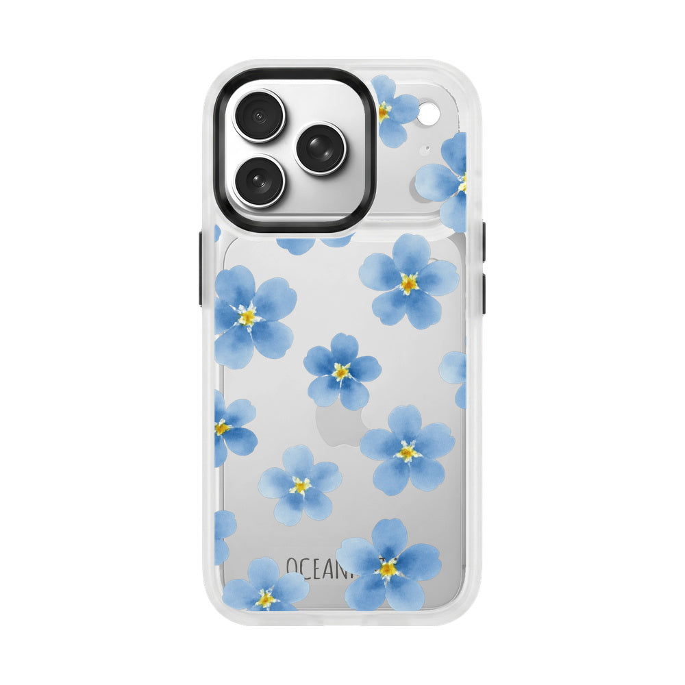 Nachhaltige Handyhülle iPhone 17 pro Forgetmenot aus Ocean Plastic — Vorderseite