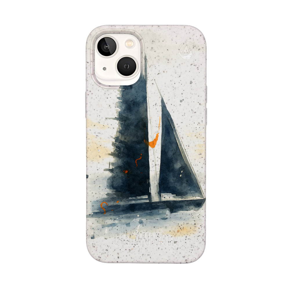 iPhone 13 mini Case - Sailing white - "Golden Horizon" - sustainable