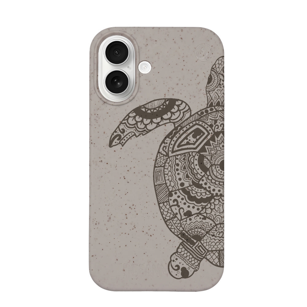 iPhone 17 case - beige - "GREEN TURTLE" - sustainable
