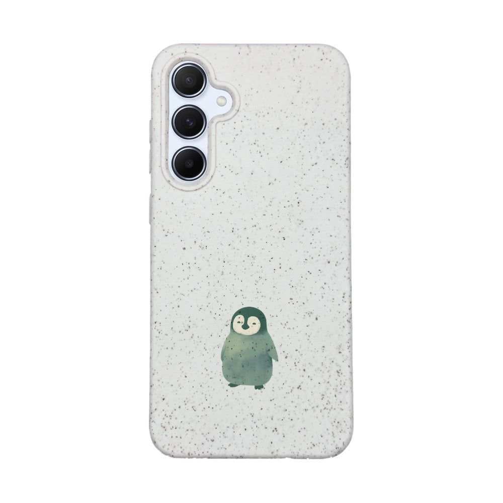 Samsung A55 Hülle - Pinguin weiß - "HappyPinguin" - nachhaltig