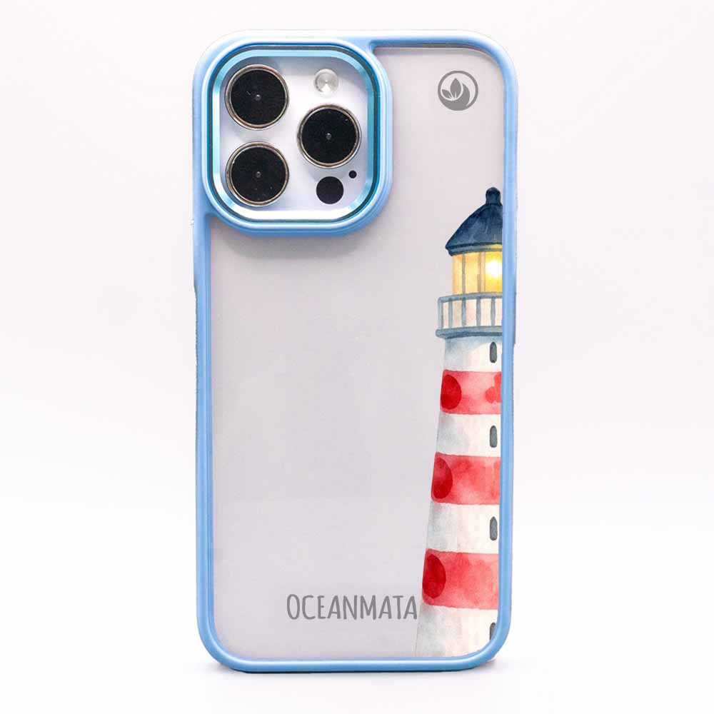 iPhone 13 pro Hülle - Leuchtturm blau - "Lighthouse" - nachhaltig