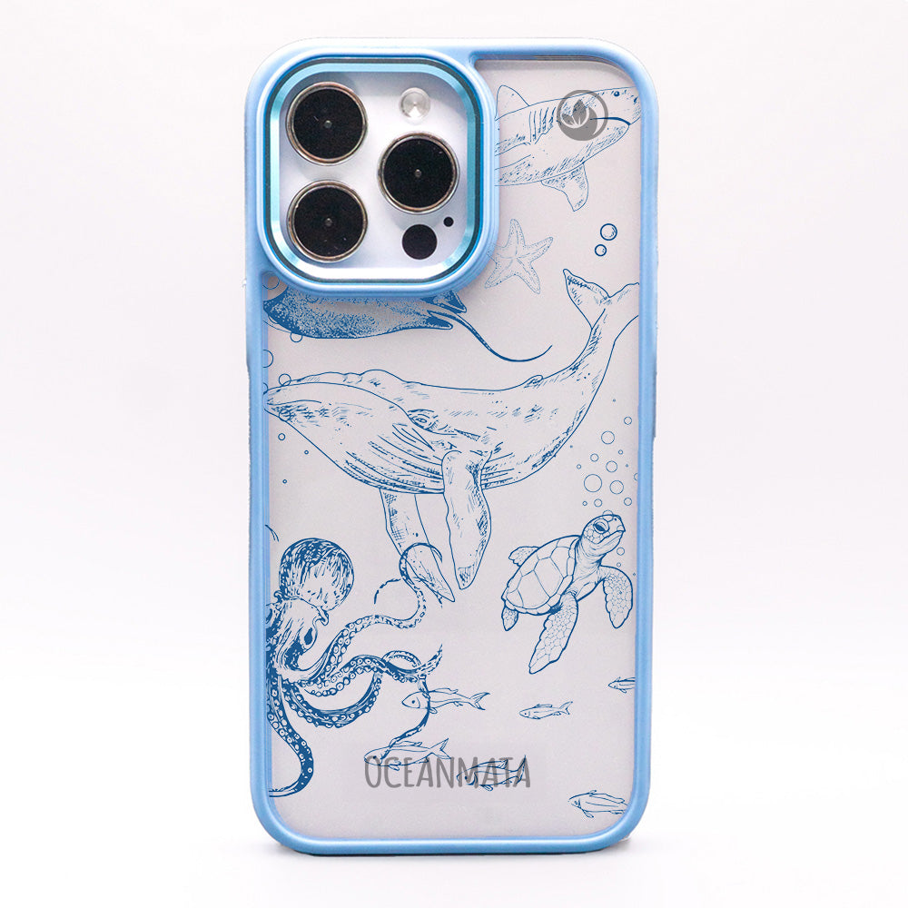 iPhone 13 pro max hoesje - walvisblauw - "WhaleLife" - duurzaam