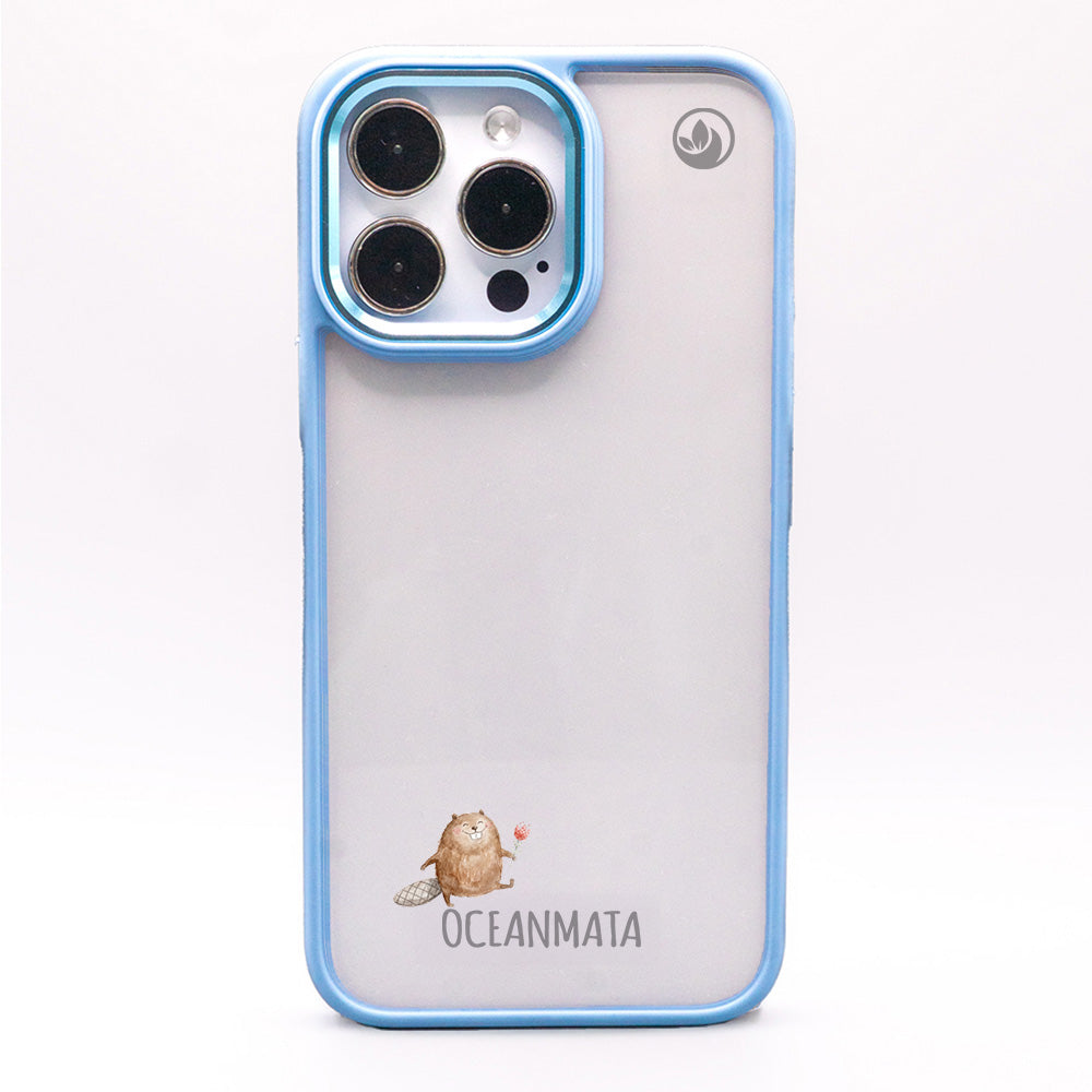 iPhone 13 Hülle - Biber blau - "BeaverBliss" - nachhaltig