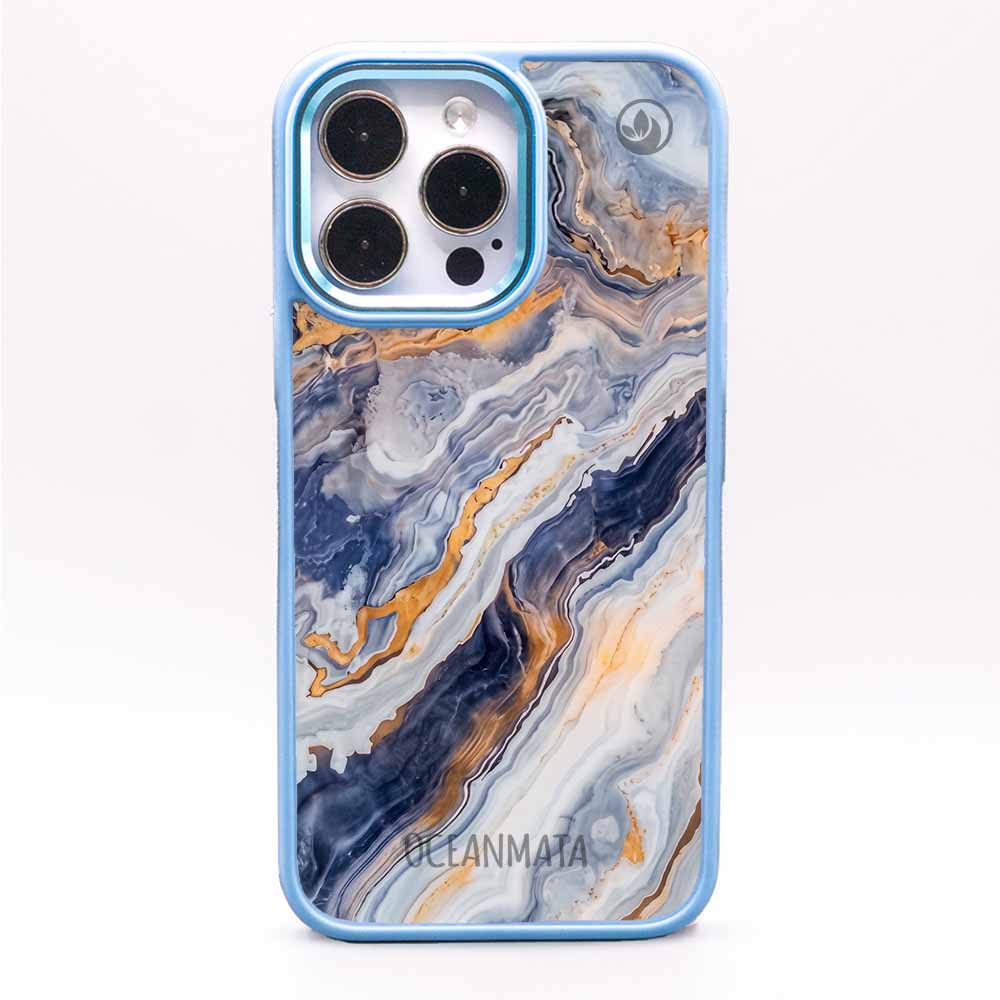 iPhone 14 Hülle - marmor blau - "BlueMarble" - nachhaltig