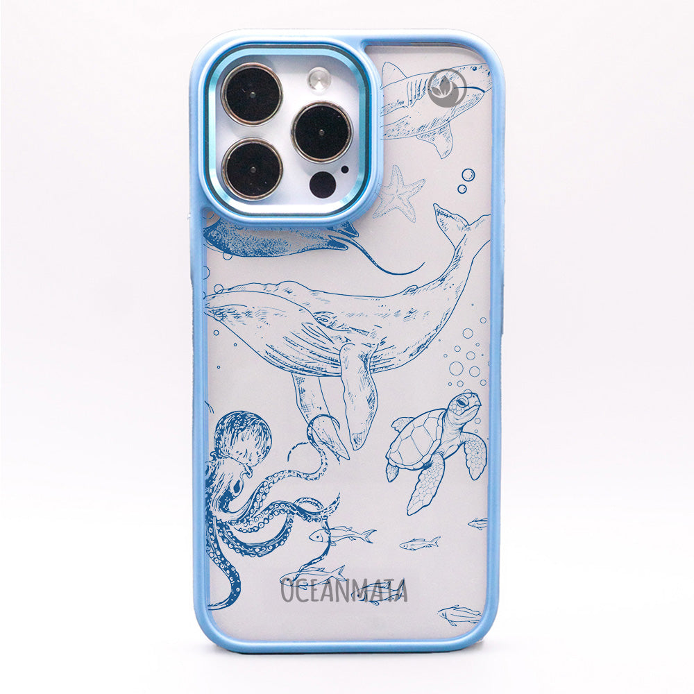 iPhone 13 pro max hoesje - walvisblauw - "WhaleLife" - duurzaam