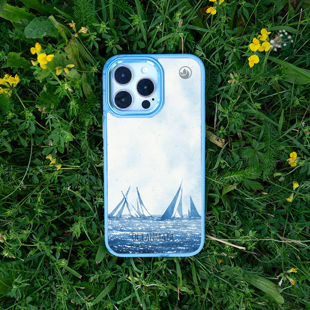 iPhone 14 pro Hülle - segeln blau - "BlueHorizon" - nachhaltig