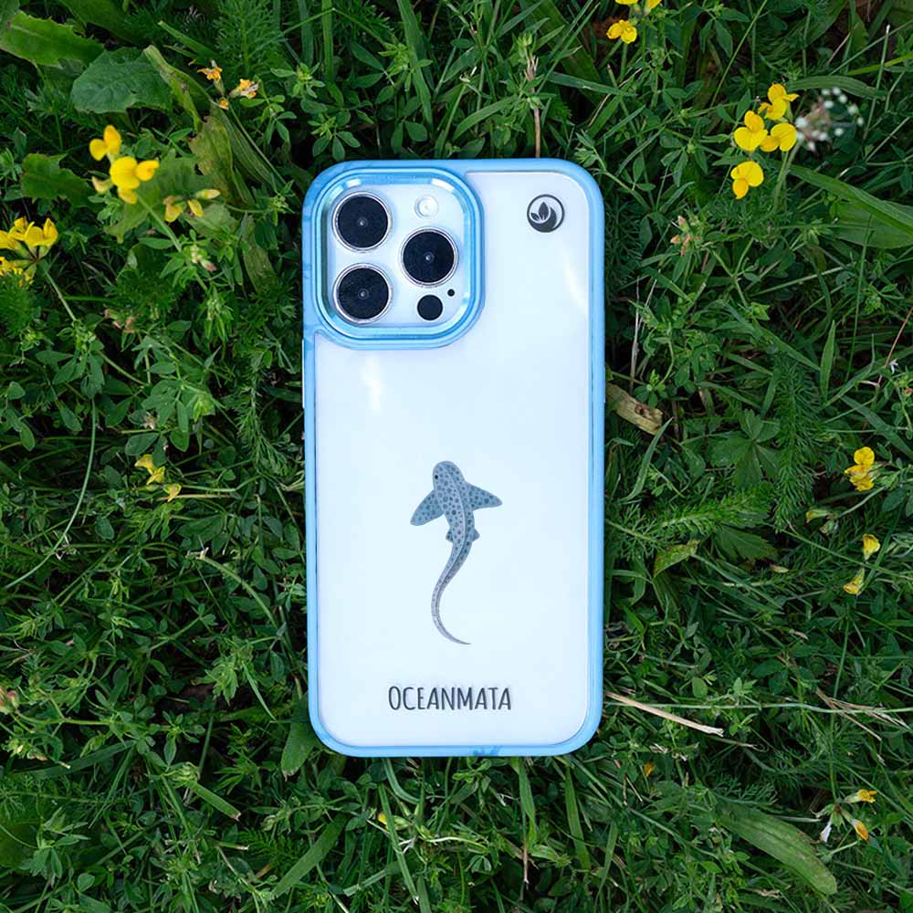 iPhone 15 pro Hülle - Leopardenhai blau - "BlueLeopard" - nachhaltig