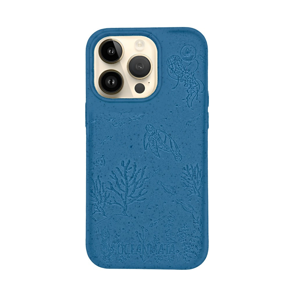 iPhone 14 pro max case 'TURTLE Family' - blue - sustainable
