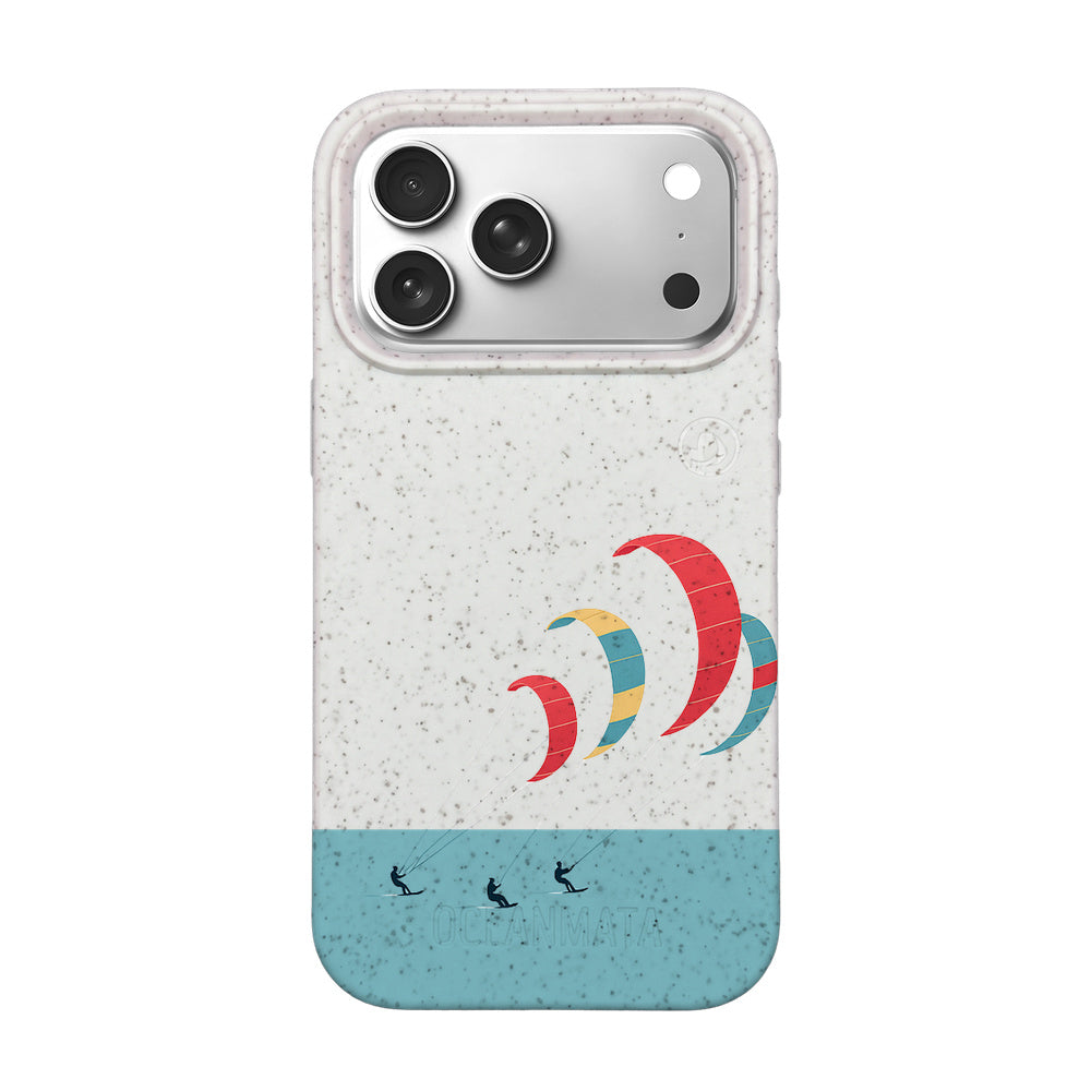 Biologisch abbaubare Handyhülle iPhone 18 Pro / 17 Pro Kitesurf — kompostierbar — Vorderseite