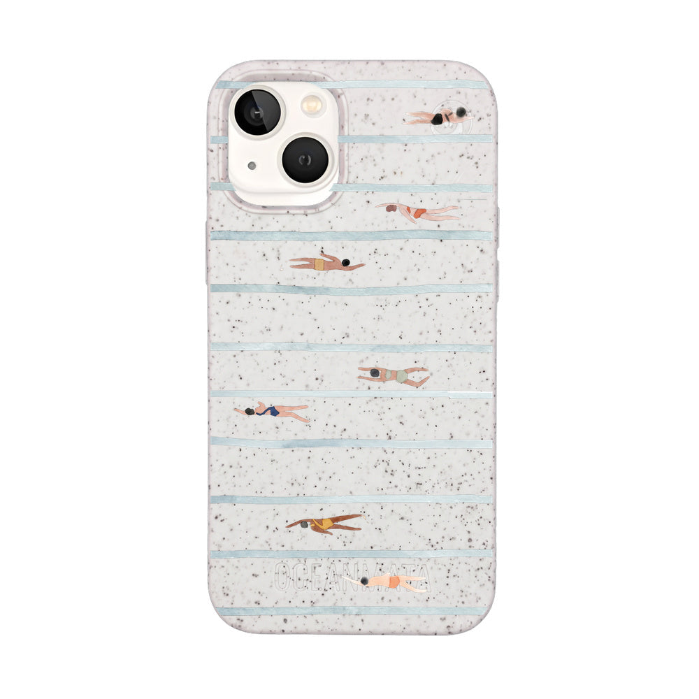 iPhone 13 mini Hülle - Schwimmen weiß - "lapflow" - nachhaltig