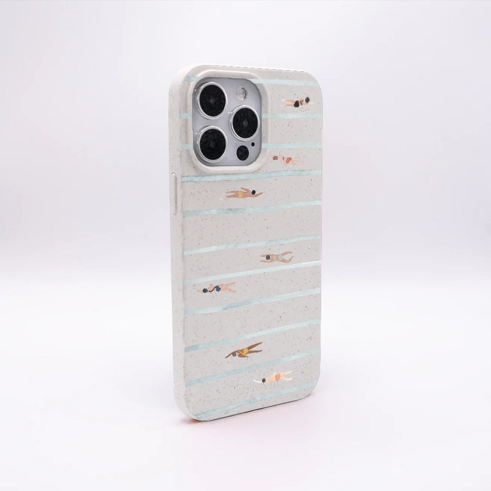 iPhone 13 mini Hülle - Schwimmen weiß - "lapflow" - nachhaltig