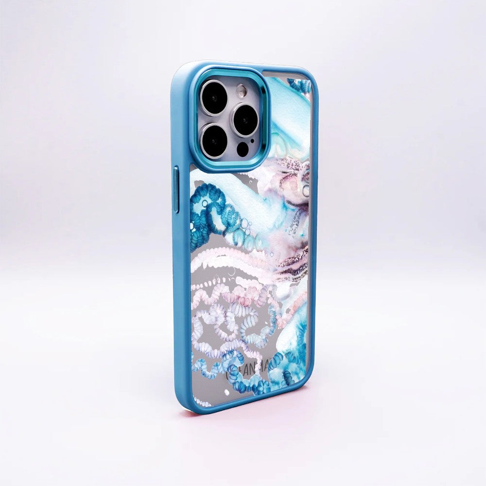 iPhone 16 Pro Case - Jellyfish Blue - "Men o' War" - sustainable