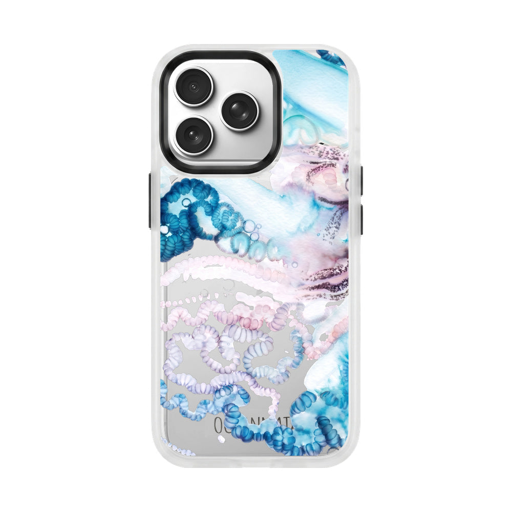 Samsung S24+ Hülle - Qualle blau - "Men o' War" - nachhaltig