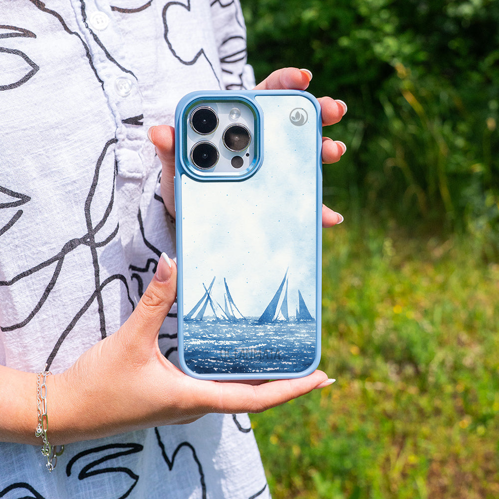 iPhone 11 Hülle - segeln blau - "BlueHorizon" - nachhaltig