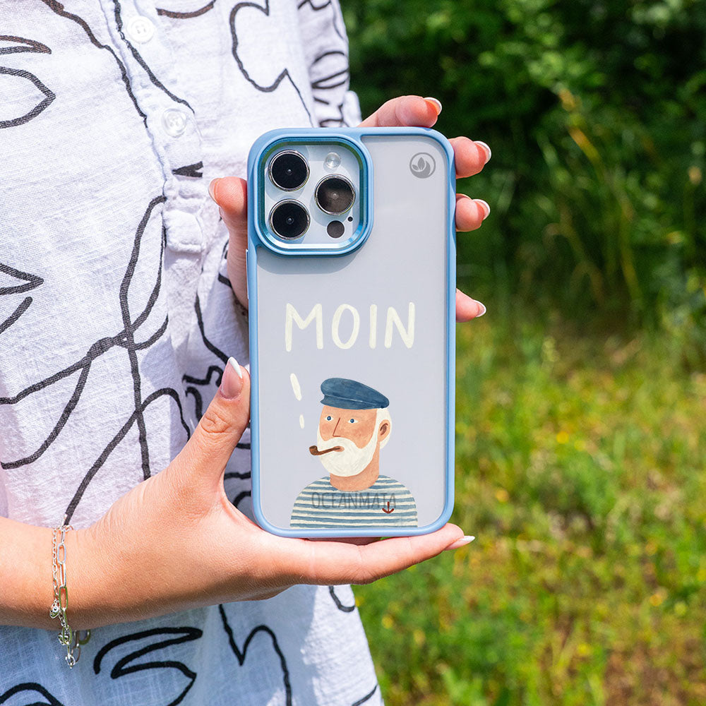 iPhone 14 Hülle - Moin blau - "Ostfriese" - nachhaltig