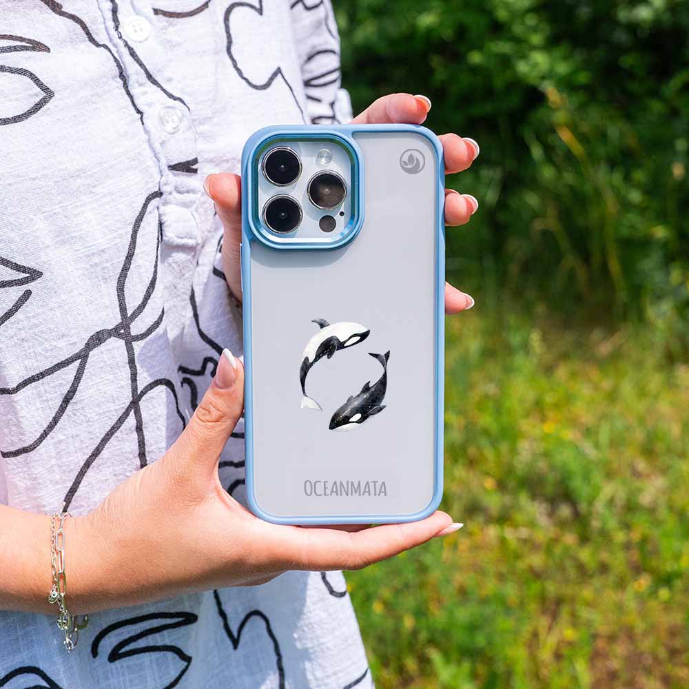 iPhone 15 Hülle - Orca blau - "OrcaFlow" - nachhaltig