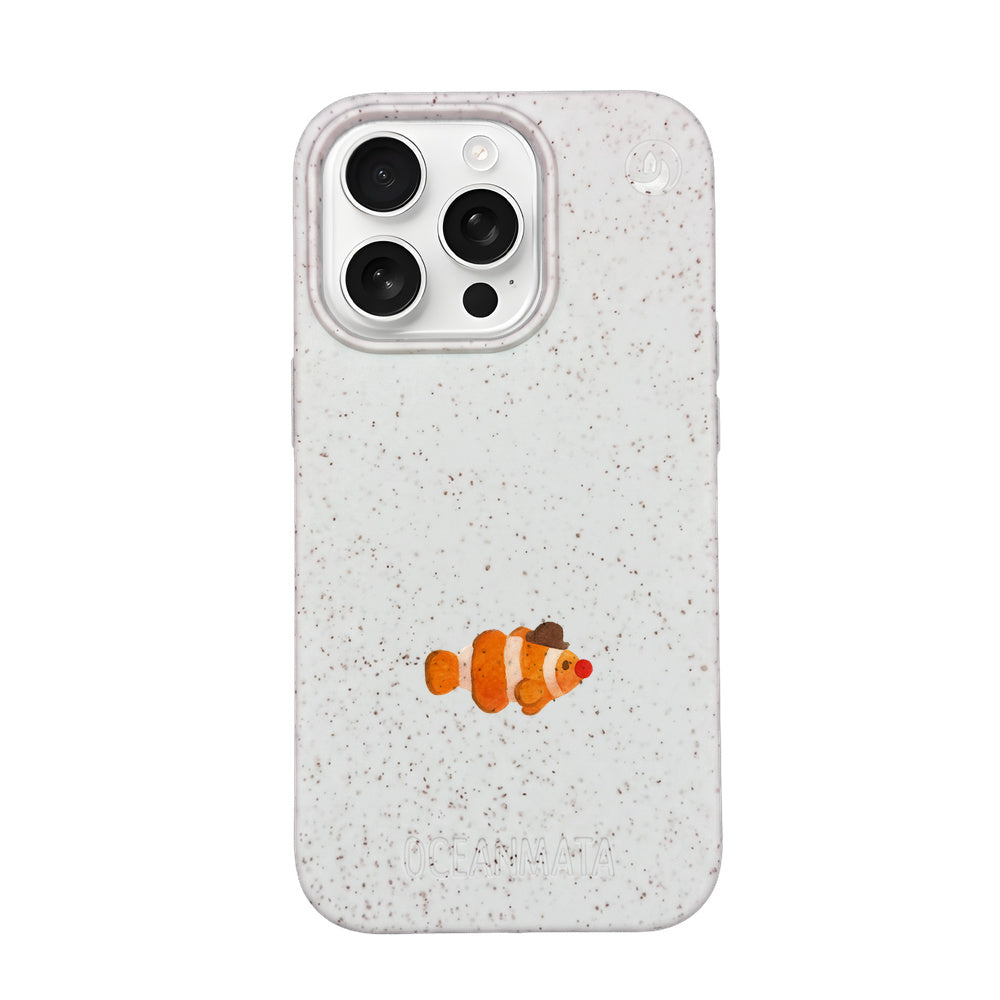 iPhone 16 Pro Case - White Clownfish - "Mr. Clown-Fish" - sustainable