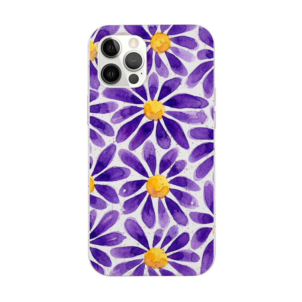 iPhone 12 pro / iPhone 12 Hülle - Blumen lila - "purplebloom" - nachhaltig