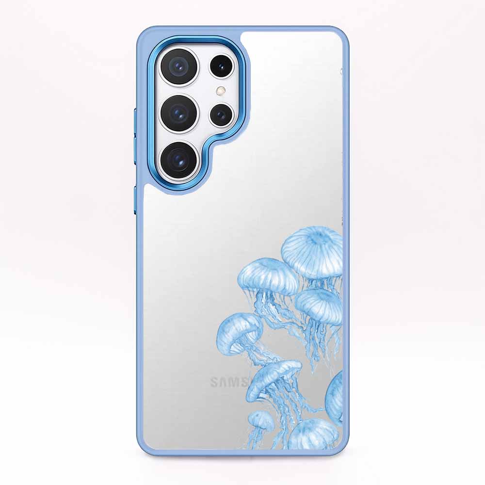 Samsung S25 Hülle - qualle blau - "Jellies" - nachhaltig