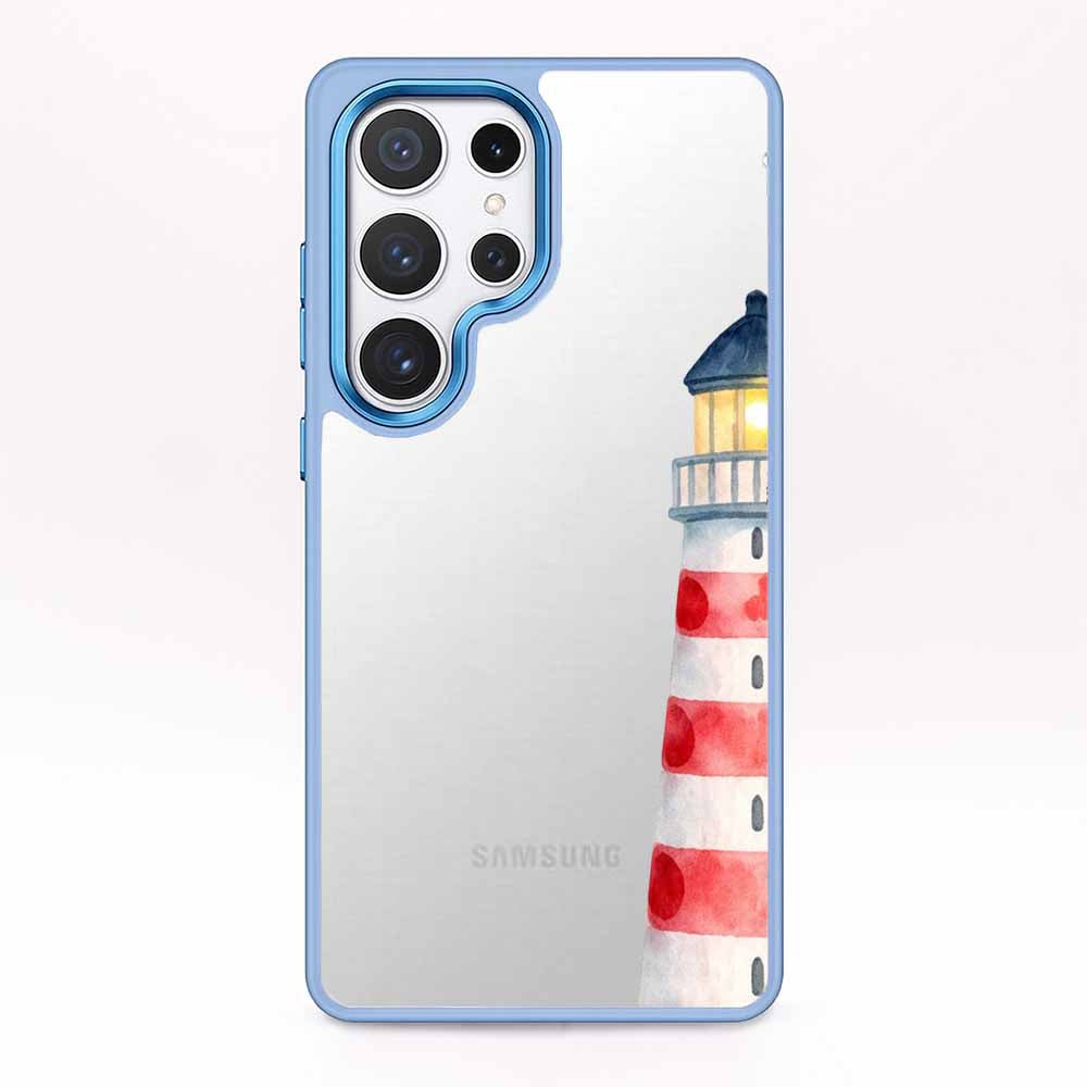Samsung S25 Hülle - Leuchtturm blau - "Lighthouse" - nachhaltig