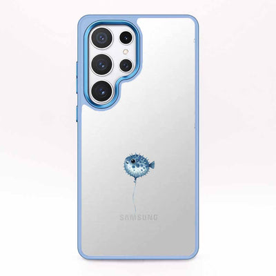 Samsung S25 Hülle - kugelfisch blau - "Pufferfish" - nachhaltig