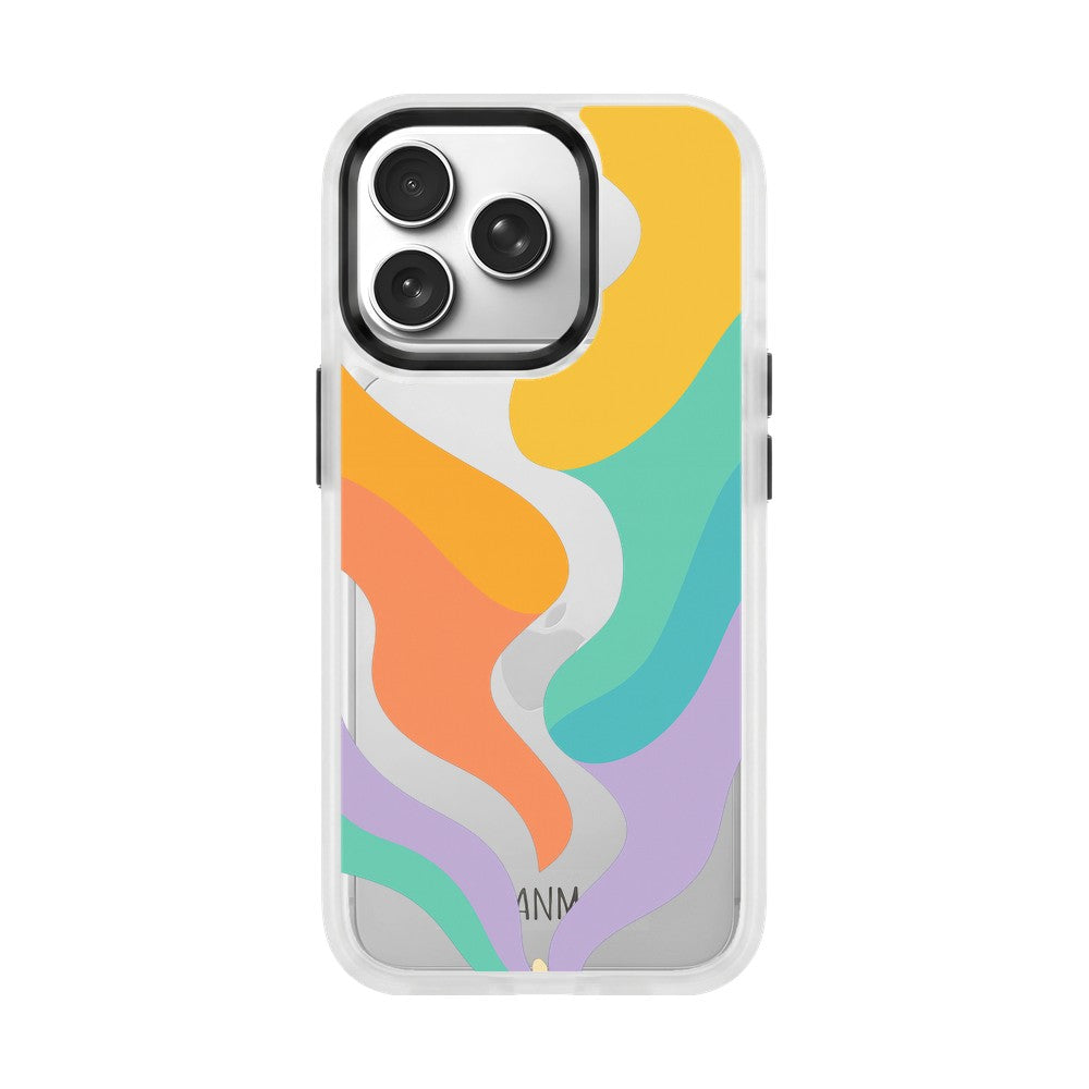 iPhone 18 Pro / 17 Pro Hülle - bunte Wellen - "Tide Flow" - nachhaltig