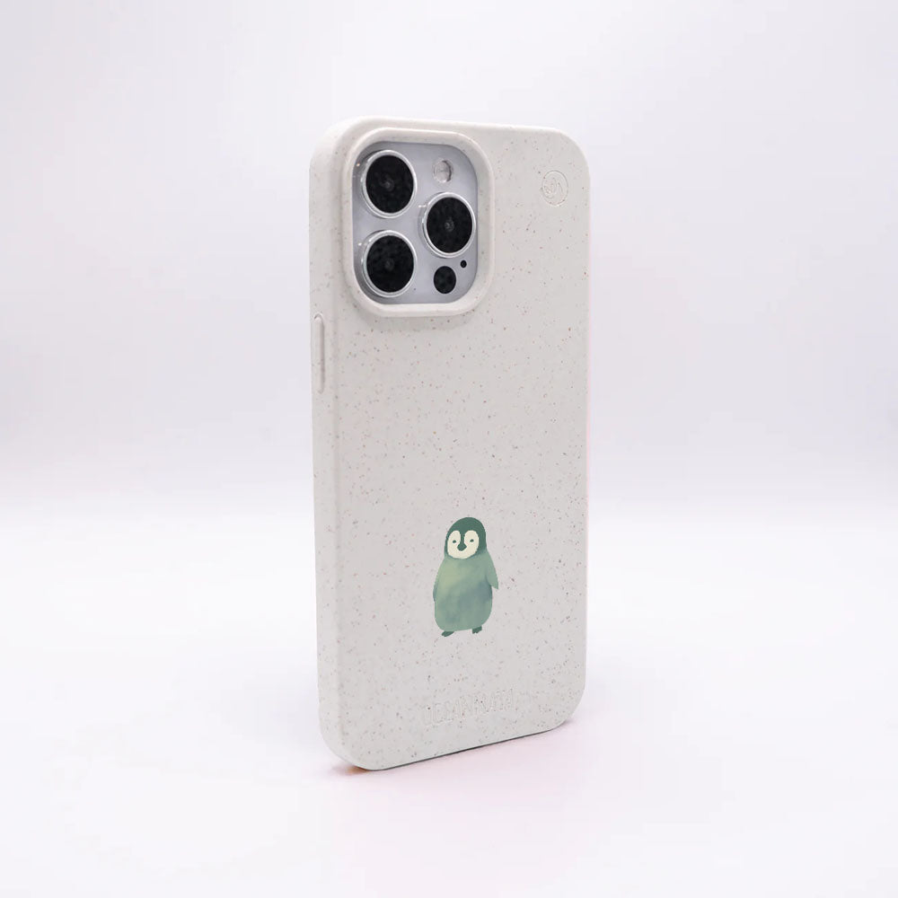 iPhone 15 pro max Hülle - Pinguin weiß - "HappyPinguin" - nachhaltig