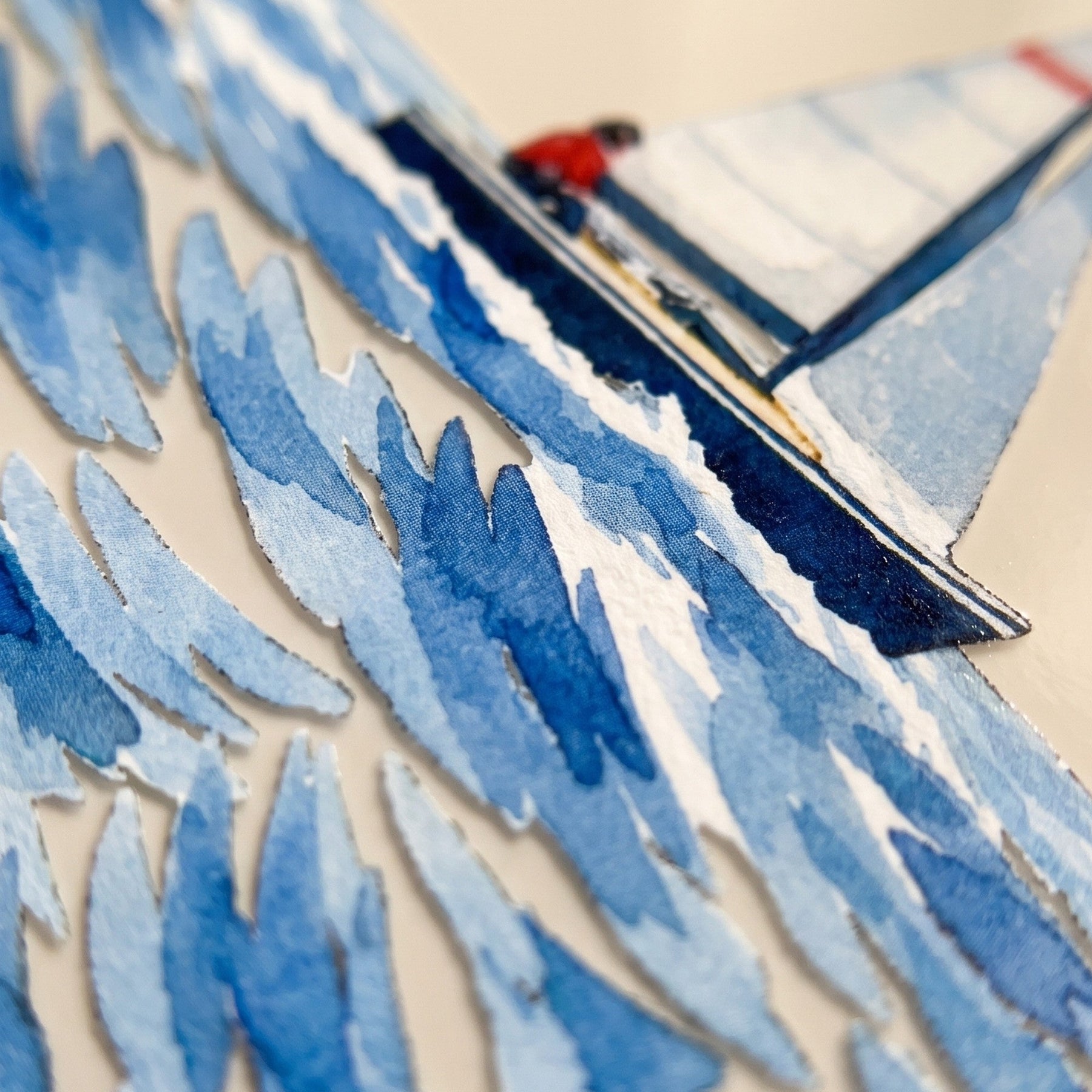Nachhaltige Handyhülle iPhone 15 Towardsthehorizon aus Ocean Plastic — Detailaufnahme Druck