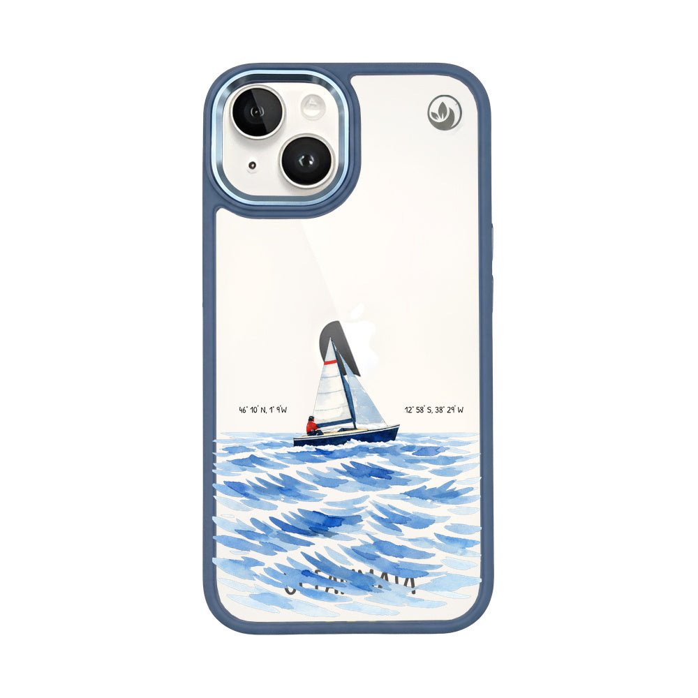 iPhone 14 Case - Sailing White - "Golden Horizon" - Sustainable