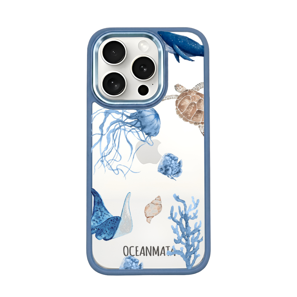 iPhone 15 pro Hülle - weiß Schildkröte - "Turtle & Friends" - nachhaltig
