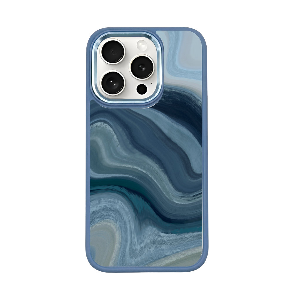 iPhone 15 pro max Hülle - Line Art Ocean - "Waves of Balance" - nachhaltig