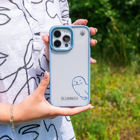 iPhone SE/7/8 Hülle - Robbe blau - "Robby" - nachhaltig