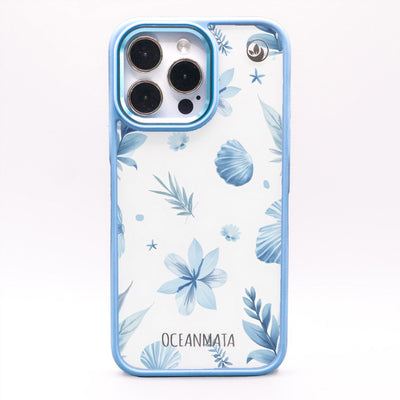 iPhone 13 pro case - flowers blue - "Flowers &amp; Shells" - sustainable